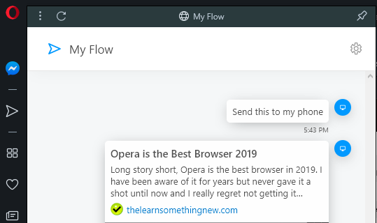 Opera Flow Feature